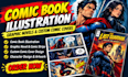 illustrate comic book, graphics novel strip, ilustrate nfsw comic cover