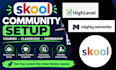 do skool community setup optimize classroom upload and create courses