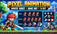 do 2d pixel art, sprite animation pixel sprite sheet game art, 8 bit art