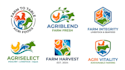 design a fish, hen, and cattle logo