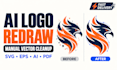 manually redraw and vectorize cleanup your ai generated logo