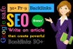 create 30 PR9 dofollow and high authority Backlinks