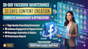 create and updates 30 days contents facebook page