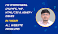 fix wordpress issues, fix wordpress website