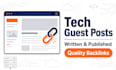 write and publish tech blog guest post with SEO backlink services