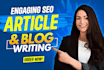 do engaging human SEO article writing or blog writing