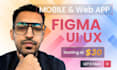 do UI UX design for mobile apps or websites in figma