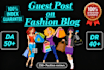 do guest post on high da fashion blog da57 and dr44