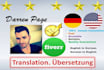 manually translate up to 2000 words from english to german