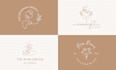 design hand drawn botanical boho minimalist logo