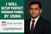 setup perfect webinar funnel by using clickfunnels