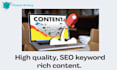 write high quality, SEO keyword rich content for you