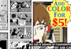 create a black and white 2 panel mini comic