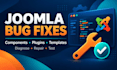 fix joomla errors, bugs, components, plugins and templates