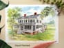 paint watercolor house portraits and building illustrations