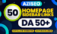 add seo backlinks da 50 homepage blogroll sidebar footer sitewide links