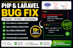 fix PHP laravel bugs, errors and mysql issues
