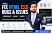 fix HTML CSS bugs, responsive and layout issues