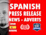 write a press release in spanish, PR news business service