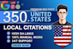 do 350 USA local citations and google stacking for local SEO