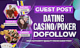 write and publish guest post on dating or poker niche blog