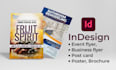 design event flyer, business flyer, postcard using indesign