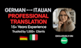 professionally translate german to italian
