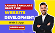 develop a website using angular, react, and laravel