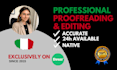 proofread and improve your italian writing