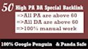 provide 50 high page authority and domain authority backlink