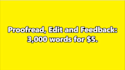 proofread, edit and give feedback for novels