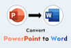 convert powerpoint PPT presentation to microsoft ms word document