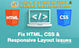 fix html, css and responsive layout issues