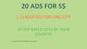 post your ads on 20 top rated sites