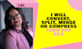 convert, split, merge or compress your PDF file