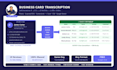 transcribe business card data to excel CSV google sheets