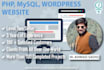 build php, mysql website with any functionality