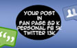 post your message on facebook to be seen by 100k