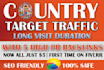 send country target web traffic, organic visitors