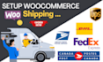 setup woocommerce shipping and fix issues
