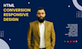convert figma,PSD,xd,sketch,ai to responsive HTML with tailwind or bootstrap