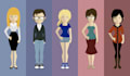 create a modern flat cartoon character, art style 1