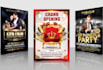 design party and event flyers within 24 hours