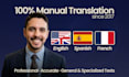 manually translate english, spanish and french