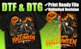 create halftone dtf dtg print ready files for t shirt