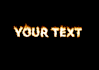write your text or name in flame letters