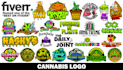 develop from scratch a cannabis marijuana weed logo design