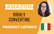 write unique SEO amazon product listings in italian