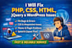 fix php css html jquery wordpress issues