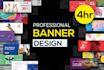 do outstanding web banner design, banner ads, youtube banner, facebook cover